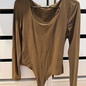 Pink Rose Tan Long Sleeve Bodysuit